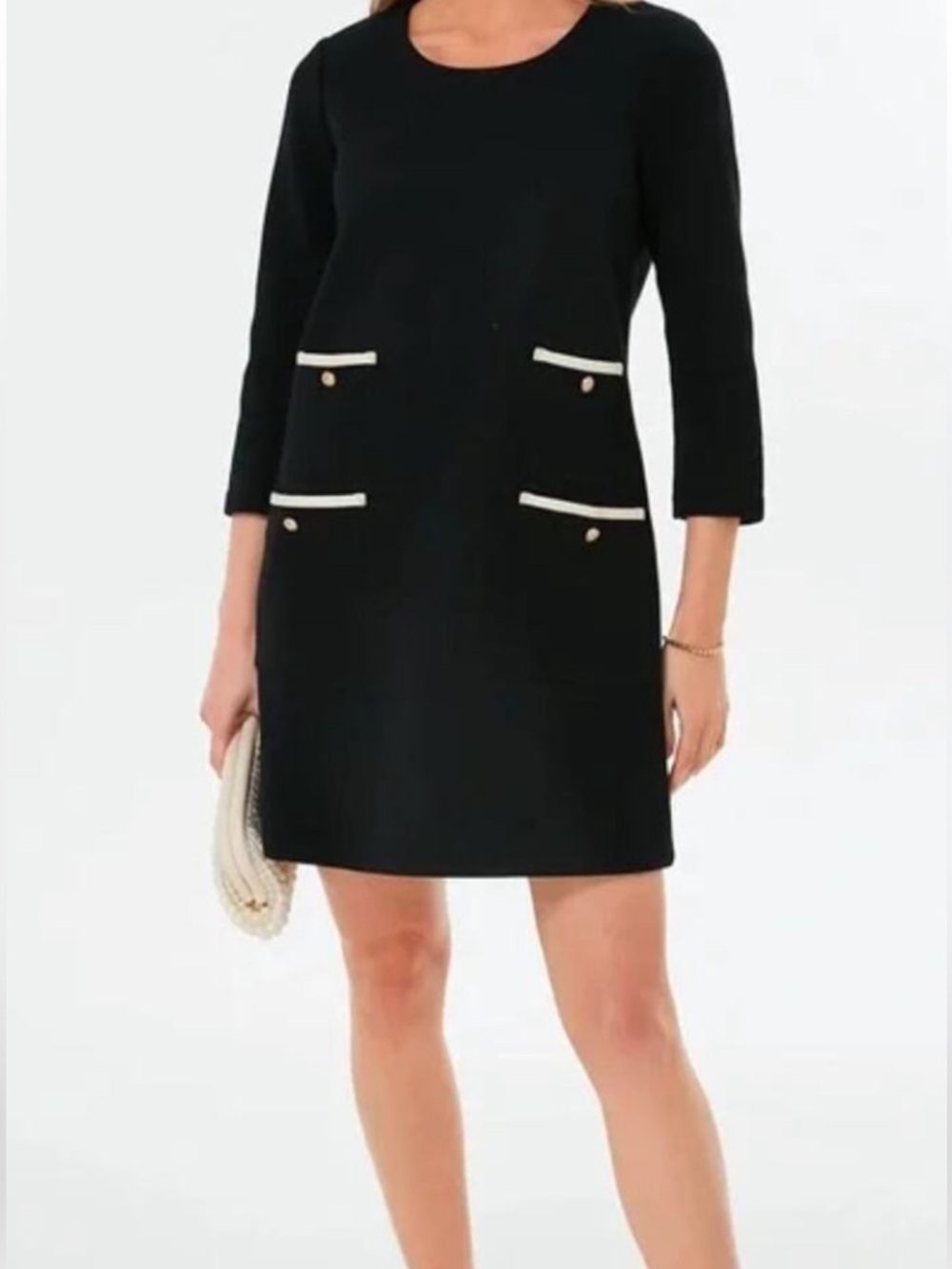 Tuckernuck Classic Black Shift Dress with Contrast Trim